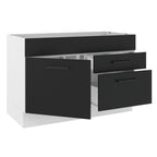 Bajo Mesada 120 x 52 cm 1 Puerta 2 Cajones Sin Mesada Blanco/Negro Agata Madesa