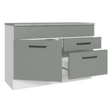 Bajo Mesada Cocina 120 cm 1 Puerta 2 Cajones (Con Mesada) Blanco/Gris Agata Madesa