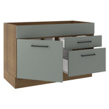 Bajo Mesada 120 cm 2 Cajones 1 Puerta Agata Marrón/Gris