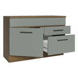 Bajo Mesada Cocina 120 cm con 1 Puerta y 2 cajones (Con Mesada) Marrón/Gris Agata Madesa