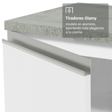 Bajo Mesada para Bacha 120 cm 2 Puertas 3 Cajones (Con Tapa) Glamy Blanco