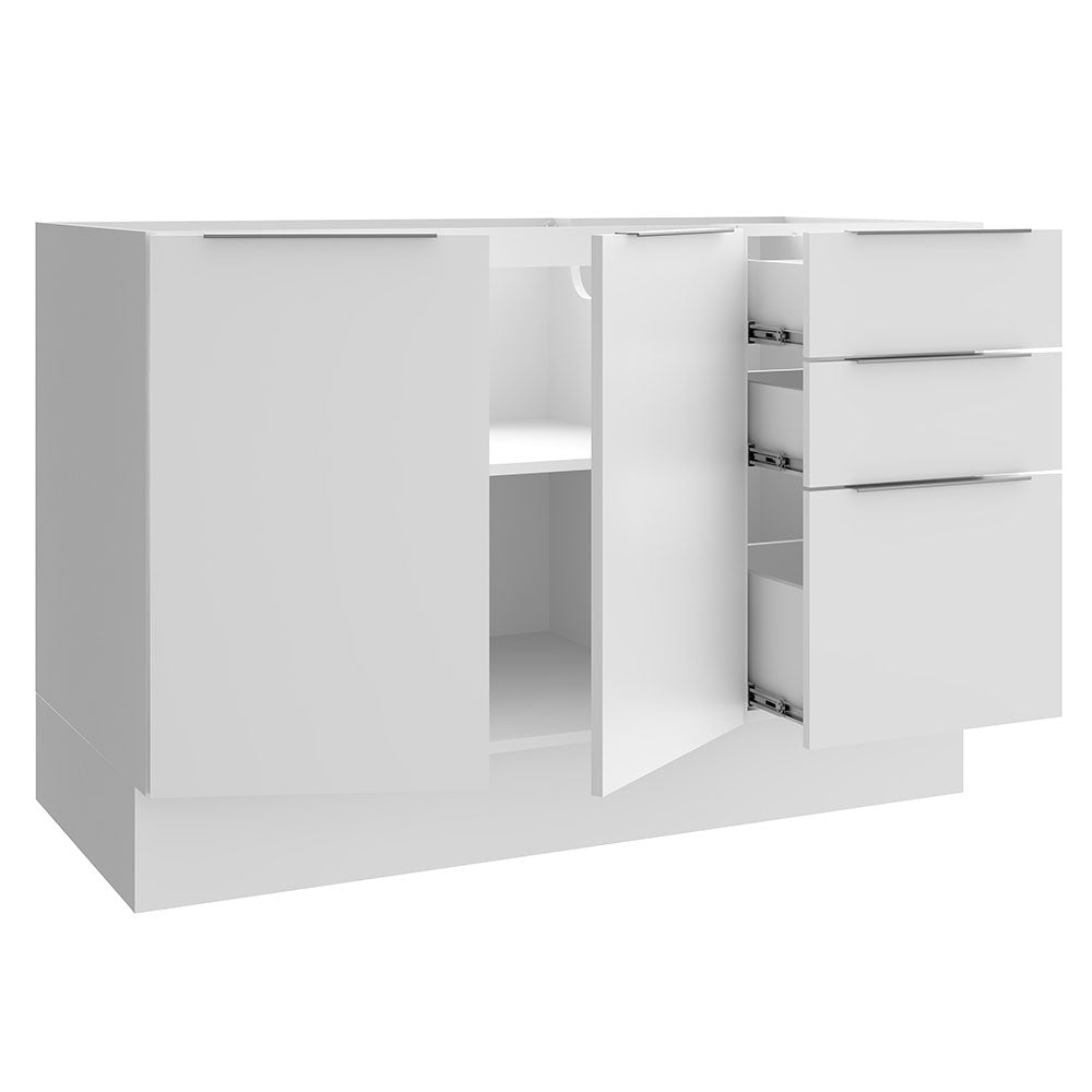 Bajo Mesada 120 cm 3 Cajones 2 Puertas Stella Blanco
