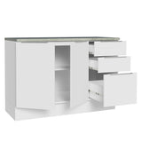 Bajo Mesada Cocina 120 cm 3 Cajones 2 Puertas (Con Mesada) Blanco Stella Madesa