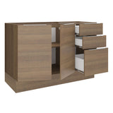 Bajo Mesada 120 cm 3 Cajones 2 Puertas Stella Marrón