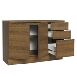 Bajo Mesada Cocina 120 cm 3 Cajones 2 Puertas (Con Mesada) Marrón Stella Madesa