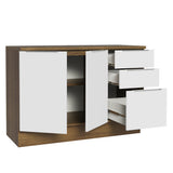 Bajo Mesada Cocina 120 cm 3 Cajones 2 Puertas (Con Mesada) Marrón/Blanco Stella Madesa