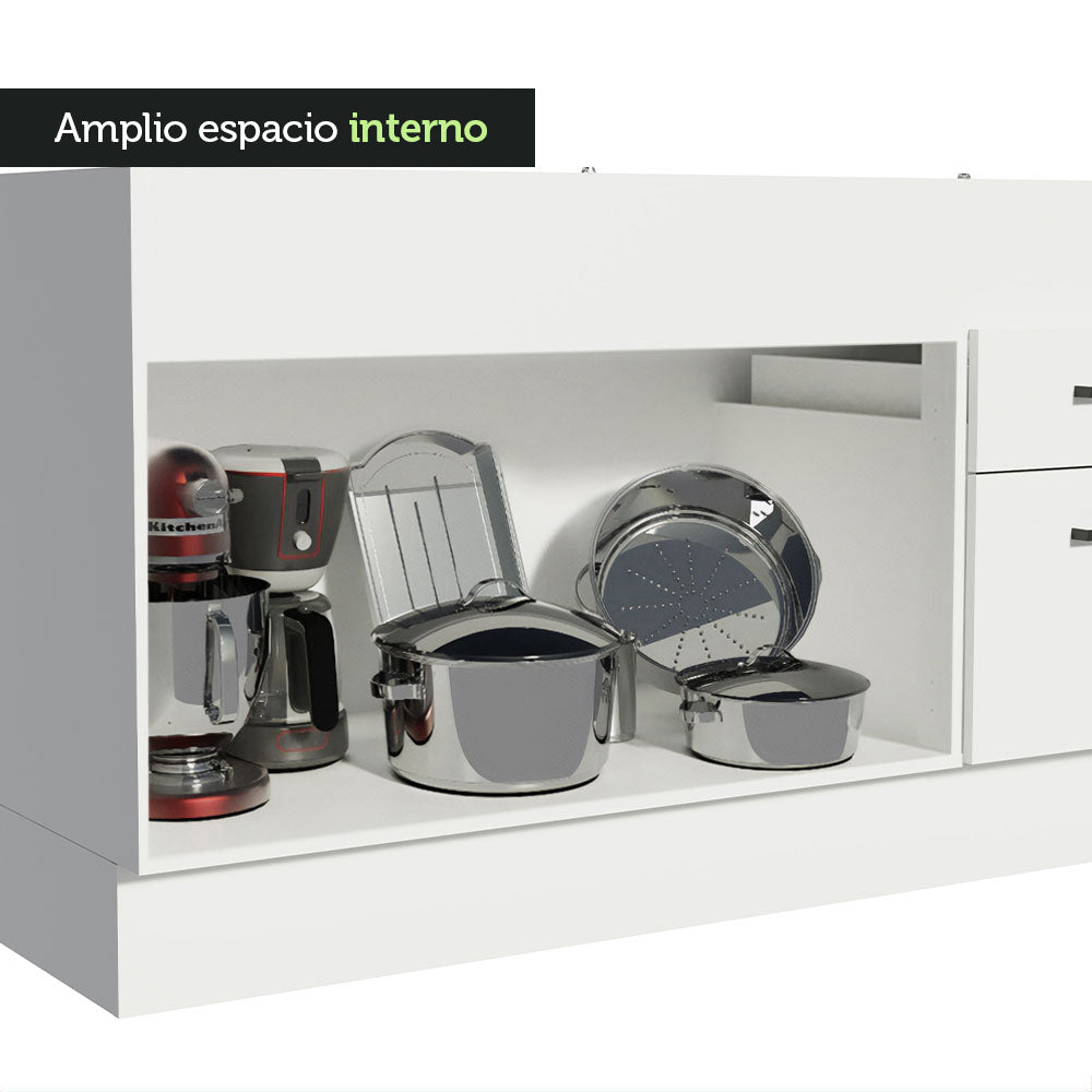 Bajo Mesada para Bacha 150cm (sin Bacha ni Tapa) Agata Blanco