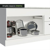 Bajo Mesada para Bacha 150cm (Con Tapa)Agata Blanco