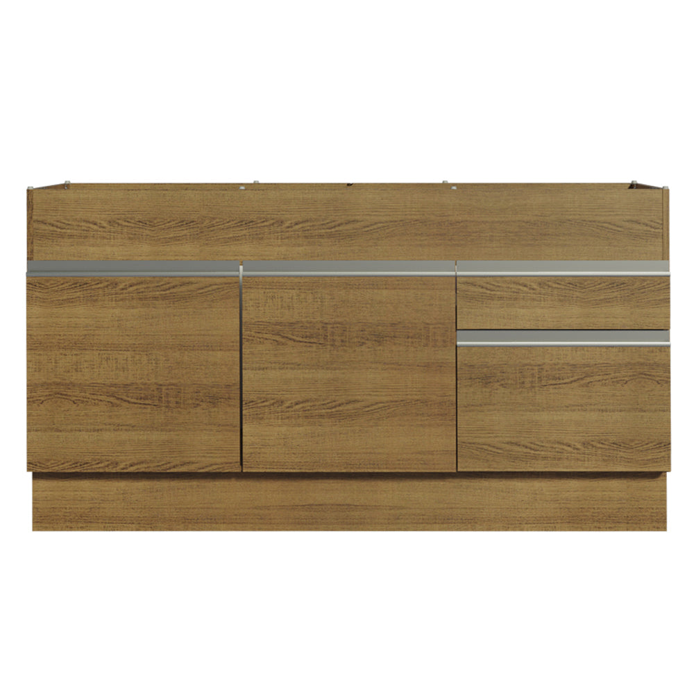 Bajo Mesada 150 cm 2 Puertas 2 Cajones Sin Mesada Marrón Glamy Madesa