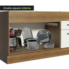 Bajo Mesada 150 x 52 cm 2 Puertas 2 Cajones Sin Mesada Marrón/Blanco Agata Madesa 01