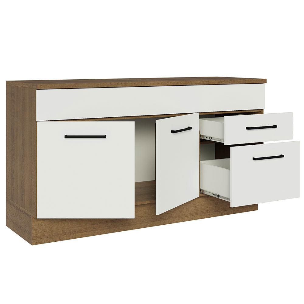 Bajo Mesada 150 cm con 2 puertas y 2 cajones (sin mesada) Agata Marrón/Blanco