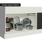 Bajo Mesada 150 cm 2 Cajones 2 Puertas Agata Blanco/Negro