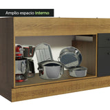 Bajo Mesada 150 cm 2 Cajones 2 Puertas Agata Marrón/Negro