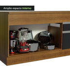 Bajo Mesada 150 cm 2 Puertas 2 Cajones Marrón/Negro Glamy Madesa 01