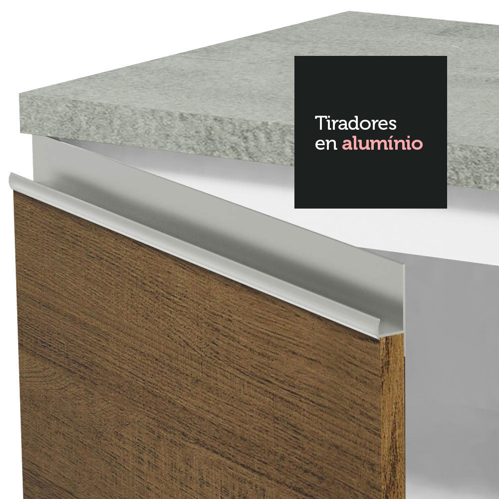 Bajo Mesada para Bacha 150 cm 2 Puertas y 2 Cajones (Sin Tapa ni Bacha) Glamy Blanco/Marrón