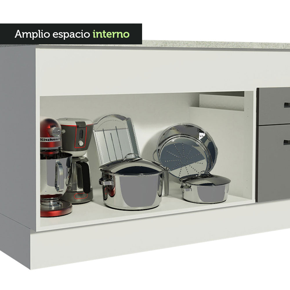 Bajo mesada Madesa Agata 150 Cm 2 Puertas 2 Cajones