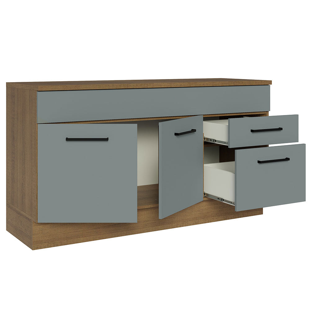 Bajo Mesada Cocina 150 cm 2 Cajones 2 Puertas (Con Mesada) Marrón/Gris Agata Madesa