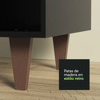 Bajo Mesada Porta Repasador 20 cm con Patas Negro Reims Madesa