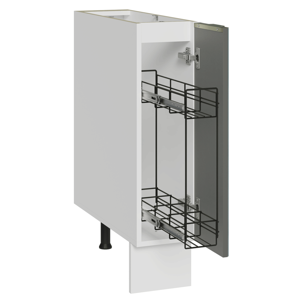 Bajo Mesada Especiero 20 cm 1 Puerta (Sin Mesada) Blanco/Gris Lux Madesa