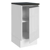 Bajo Mesada Cocina 100% MDF 35 cm 1 Puerta Frente Blanco Brillante Acordes Madesa