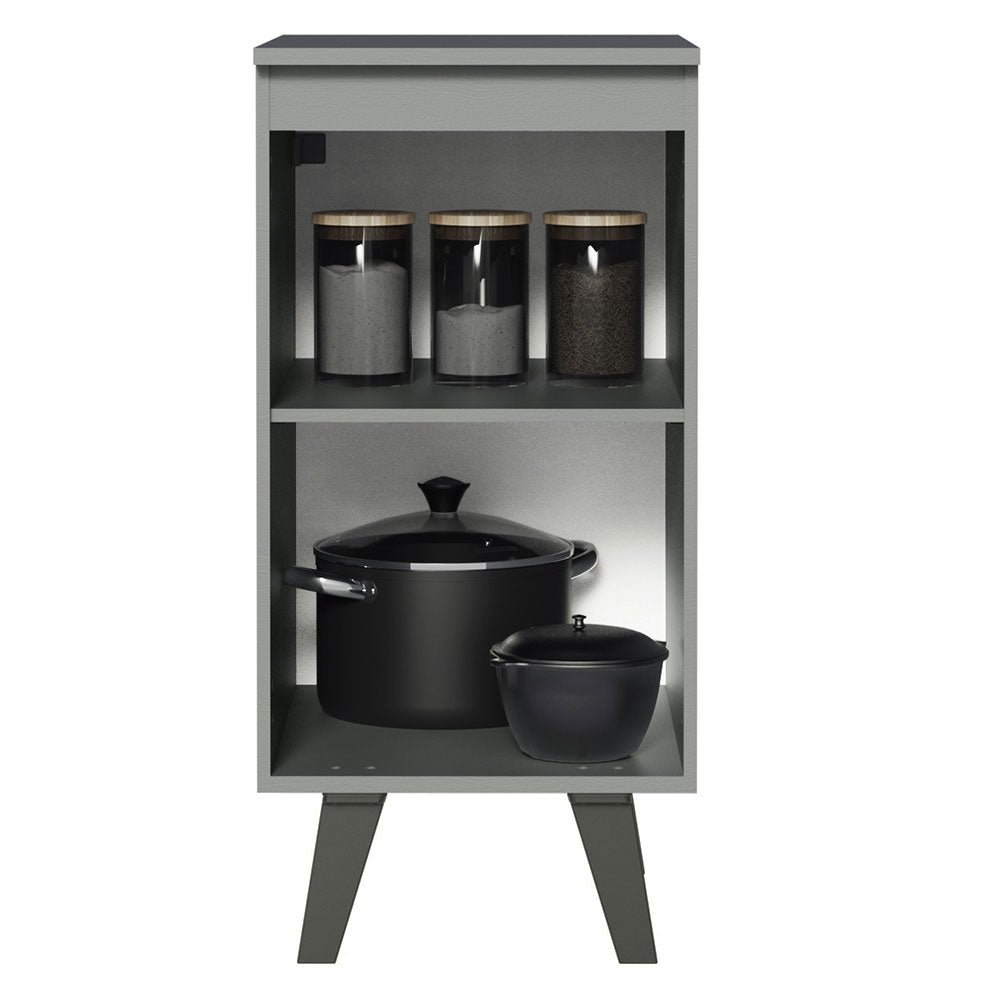Bajo Mesada Cocina 40 cm 1 Puerta con Patas Gris Nice Madesa