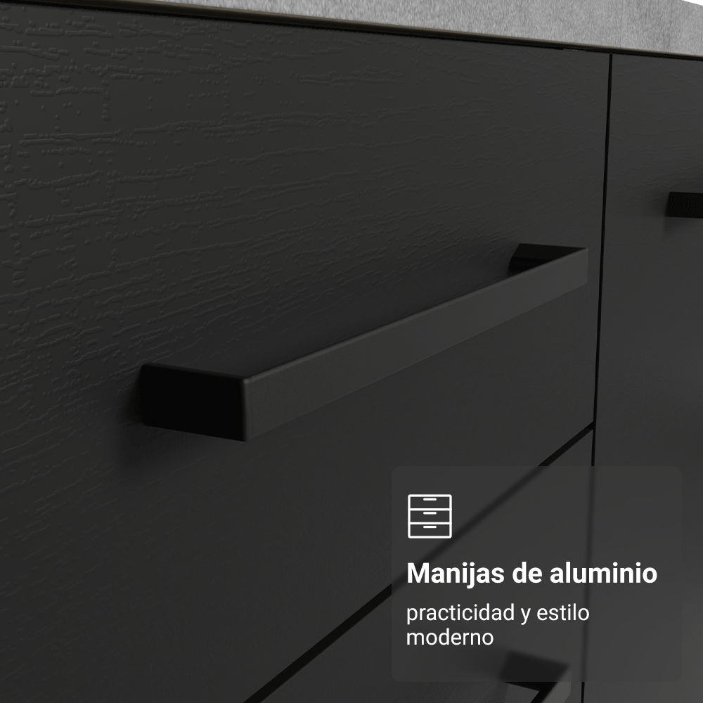 Bajo Mesada 40 cm 1 Puerta Sin Mesada Blanco/Negro Agata Madesa