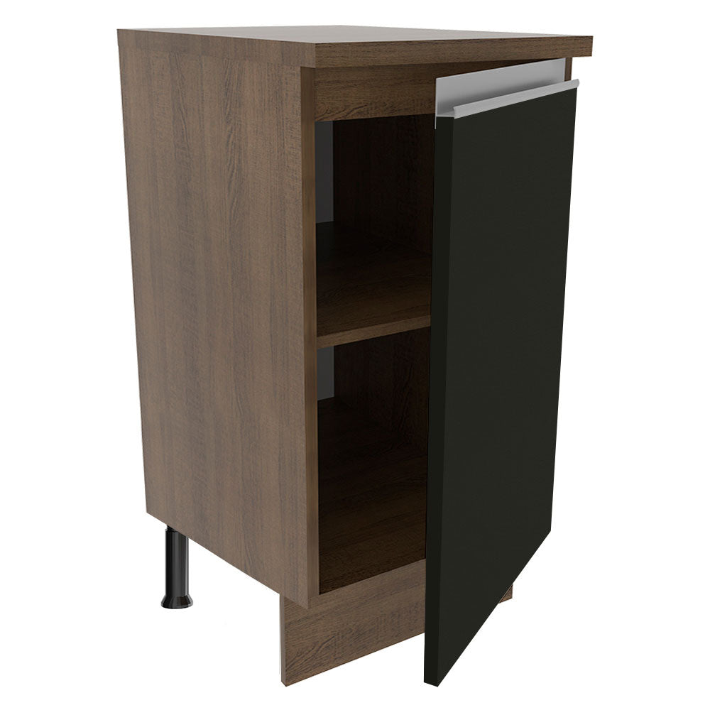 Bajo Mesada 40 cm 1 Puerta Glamy Marrón/Negro
