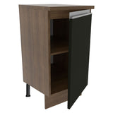 Bajo Mesada 40 cm 1 Puerta Glamy Marrón/Negro