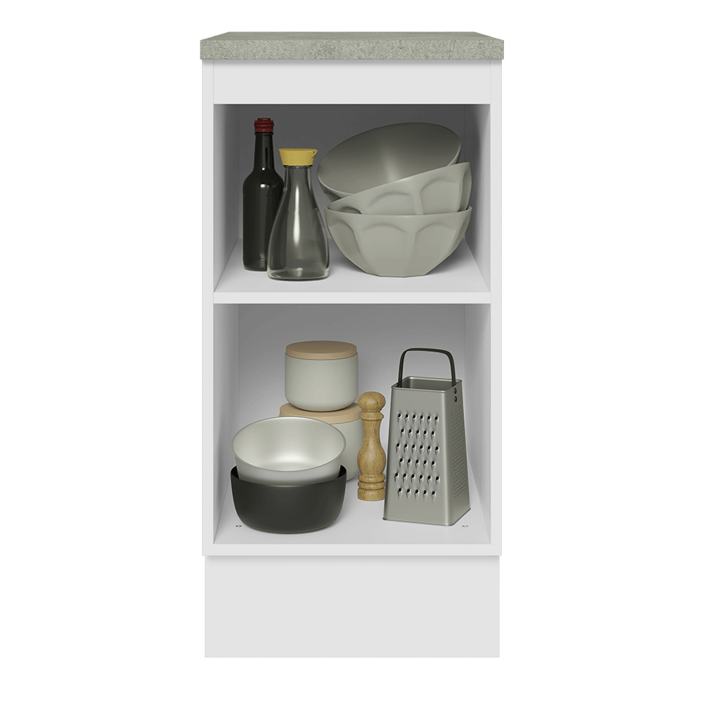 Bajo Mesada de Cocina 40 cm 1 Puerta Blanco/Gris Lux Madesa