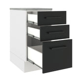 Bajo Mesada 40 cm 3 Cajones Agata Blanco/Negro