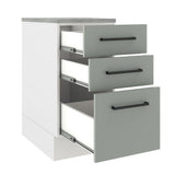 Bajo Mesada 40 cm 3 Cajones Agata Blanco/Gris