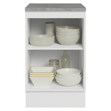 Bajo Mesada de Cocina 50 cm 1 Puerta Blanco/Gris Lux Madesa
