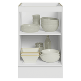 Bajo Mesada de Cocina 50 cm 1 Puerta (Sin Mesada) Blanco/Gris Lux Madesa