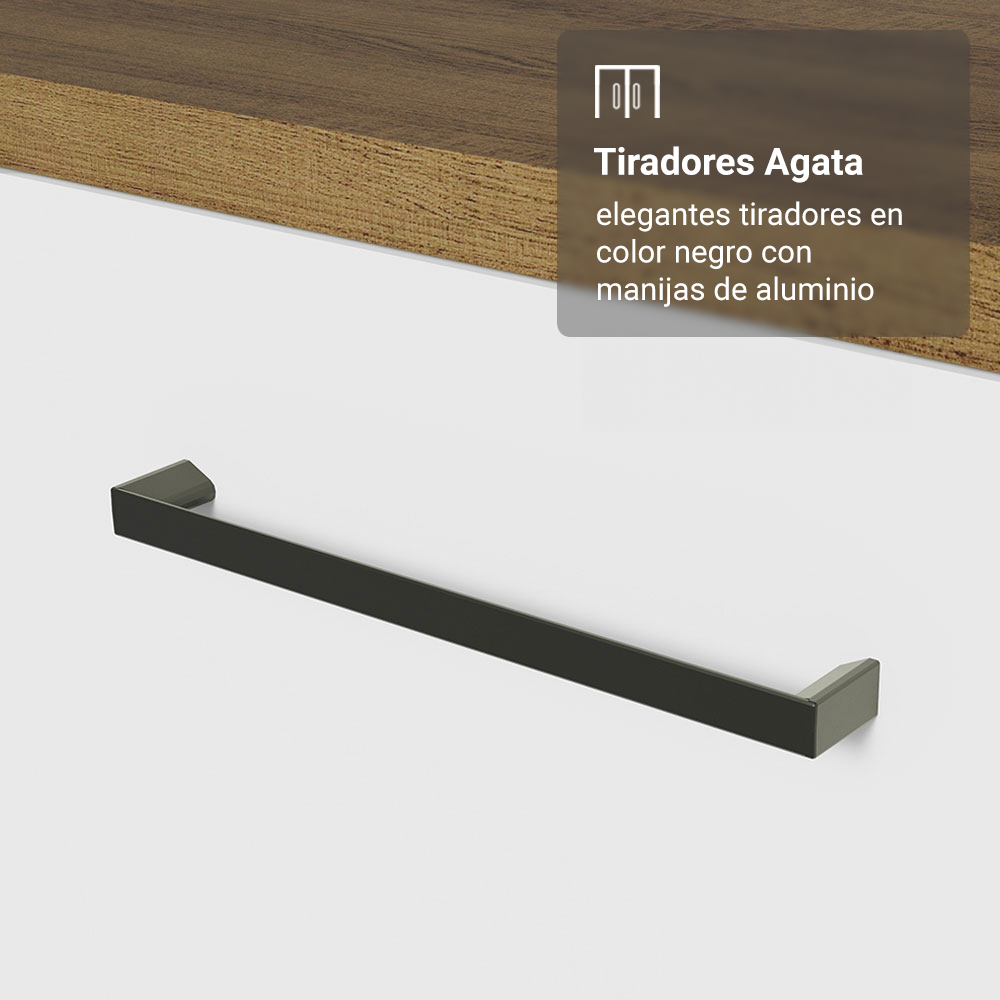 Bajo Mesada 50cm 1 puerta Blanco/Marrón Con Mesada Agata Madesa