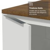 Bajo Mesada 50cm 1 Puerta, Blanco y mesada Marrón Stella Madesa