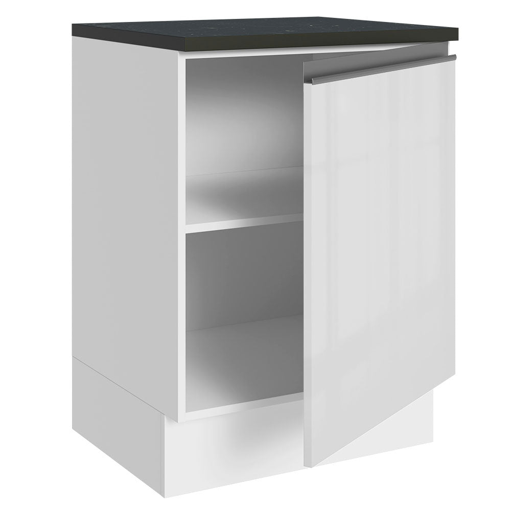 Bajo Mesada Cocina 100% MDF 60 cm 1 Puerta Frente Blanco Brillante Acordes Madesa