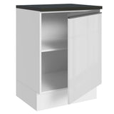 Bajo Mesada Cocina 100% MDF 60 cm 1 Puerta Frente Blanco Brillante Acordes Madesa