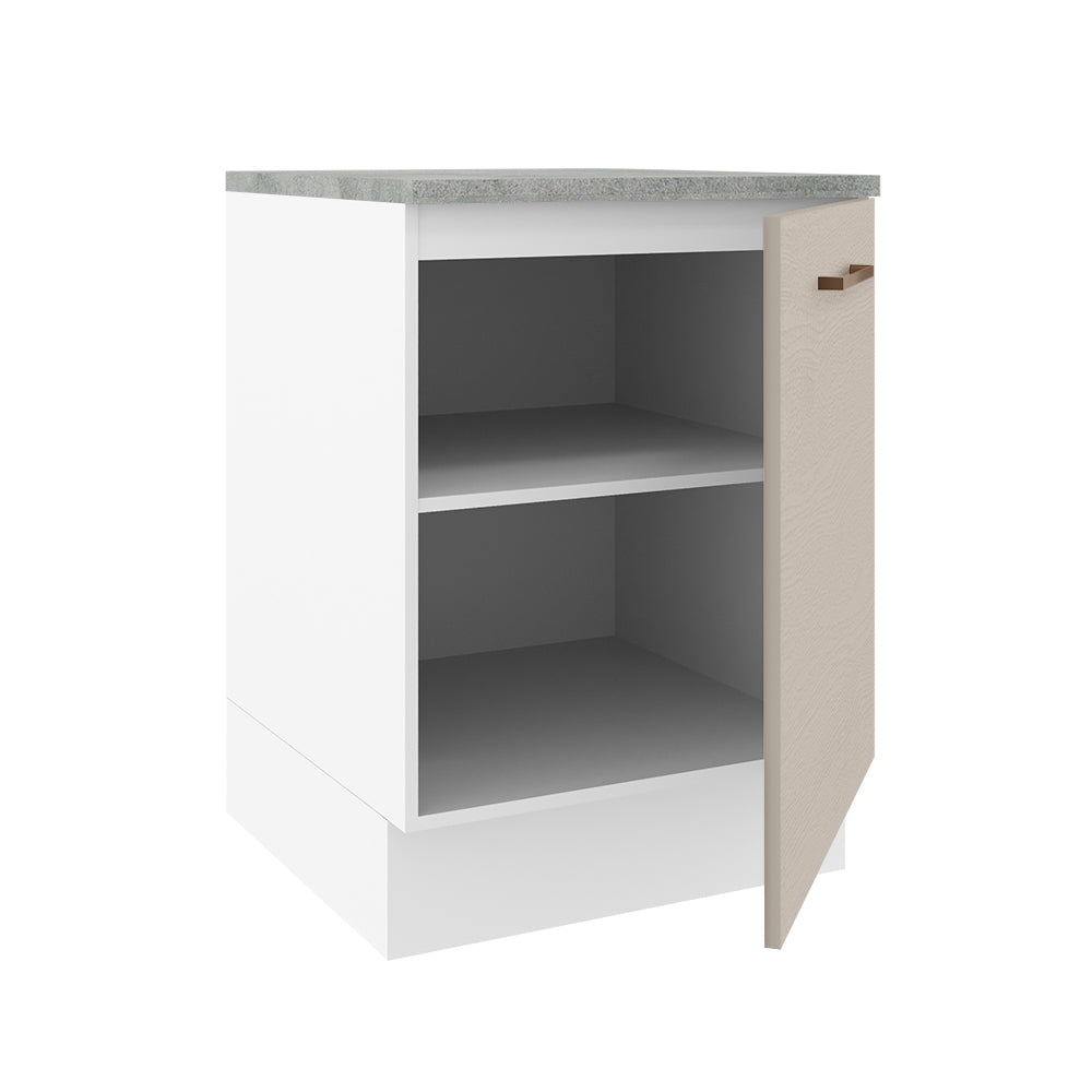 Bajo Mesada 60 cm 1 Puerta Agata Blanco/Crema