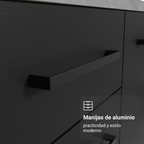 Bajo Mesada 60 cm 1 Puerta Sin Mesada Blanco/Negro Agata Madesa