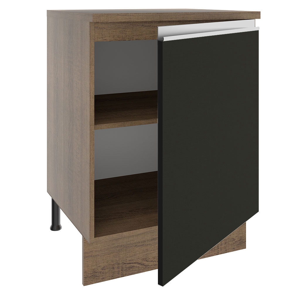 Bajo Mesada 60 cm Con 1 Puerta Glamy Marrón/Negro