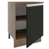 Bajo Mesada 60 cm Con 1 Puerta Glamy Marrón/Negro