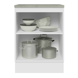 Bajo Mesada de Cocina 60 cm 1 Puerta Blanco/Gris Lux Madesa