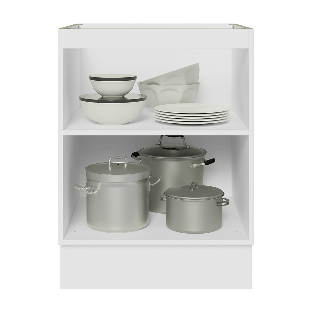 Bajo Mesada de Cocina 60 cm 1 Puerta (Sin Mesada) Blanco/Gris Lux Madesa