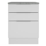 Bajo Mesada Cocina 60 cm 3 Cajones Blanco Stella Madesa