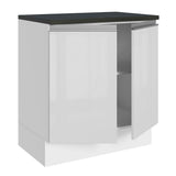 Bajo Mesada Cocina 100% MDF 70 cm 2 Puertas Frentes Blanco Brillante Acordes Madesa