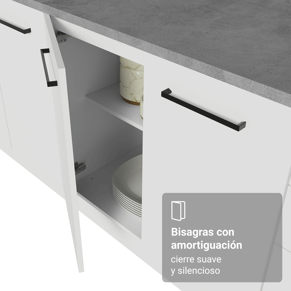 Bajo Mesada 70 cm 2 Puertas Sin Mesada Blanco Agata Madesa