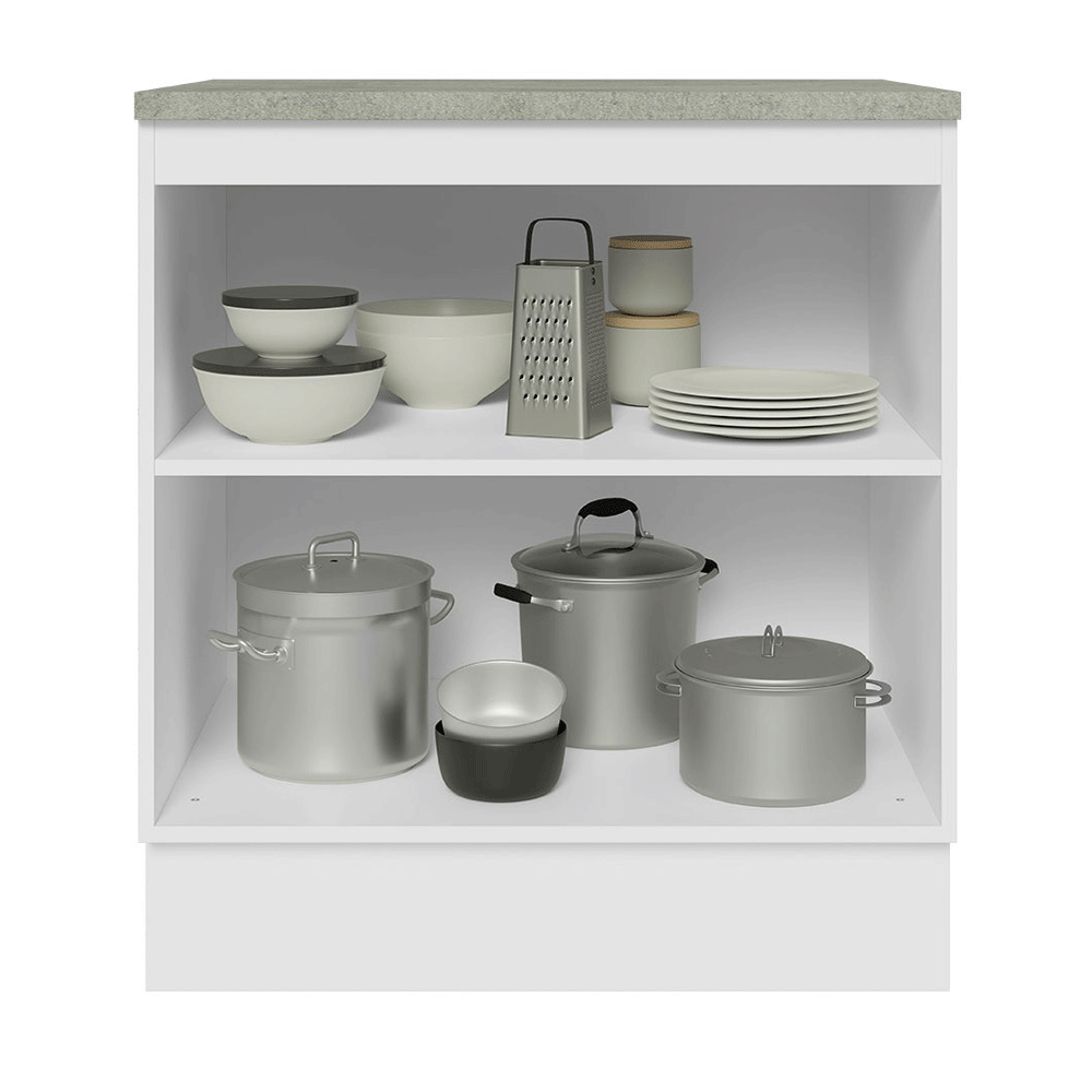 Bajo Mesada de Cocina 70 cm 2 Puetas Blanco/Gris Lux Madesa