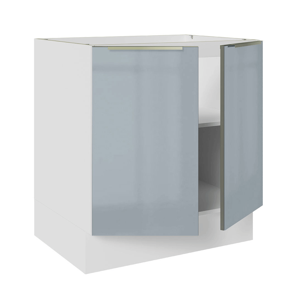 Bajo Mesada de Cocina 70 cm 2 Puetas (Sin Mesada) Blanco/Gris Lux Madesa