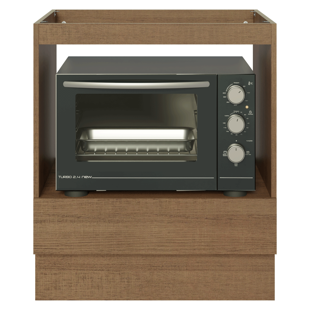 Mueble para Horno/Microondas 70 cm 1 Cajón (Sin mesada) Marrón Madesa