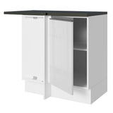 Bajo Mesada Cocina Esquinera 100% MDF 1 Puerta Blanco Brillante Acordes Madesa